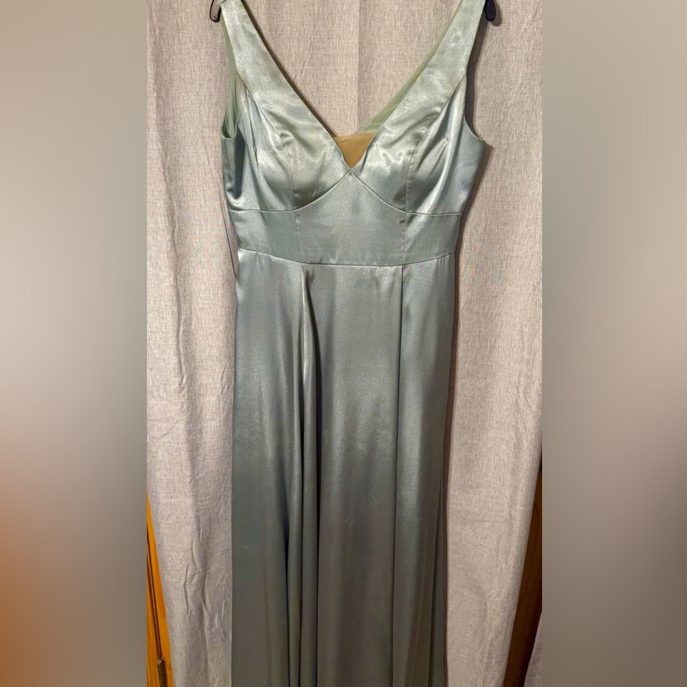 Signature Satin Maxi Dress in Gray